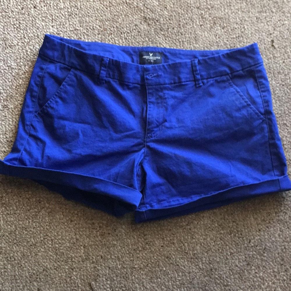 American Eagle Blue Stretch Midi Shorts